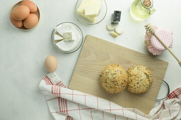 Close-up of French camembert cheese ready to be baked in the oven