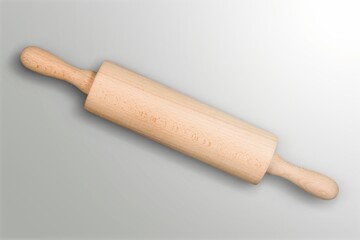 New wooden cooking rolling pin on desk