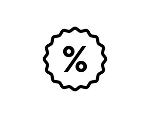 Discount vector icon. Sale icon. For web and mobile app. Line discount tag sign and symbol. Percentage vector icon.