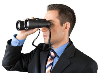 Businessman Using Binoculars