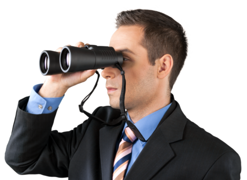 Businessman Using Binoculars