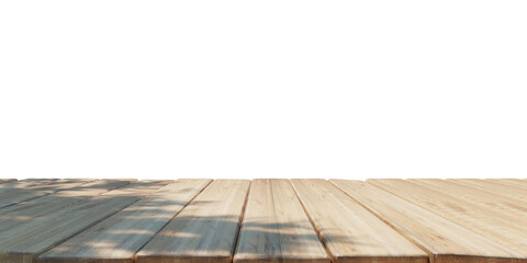 Wooden table isolated on transparent background, PNG