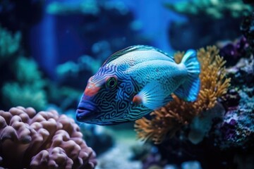 fish swimming in beautiful underwater world, with colorful coral and plants, created with generative ai