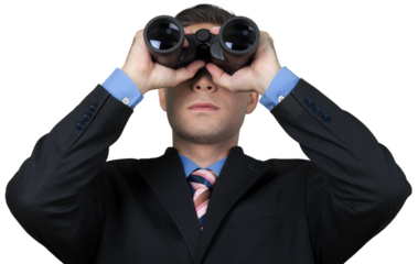 Businessman Using Binoculars