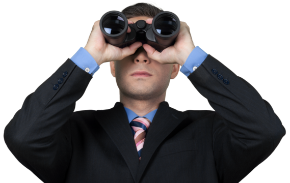 Businessman Using Binoculars