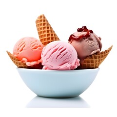 ice-cream scopes isolated on white background, ai generated
