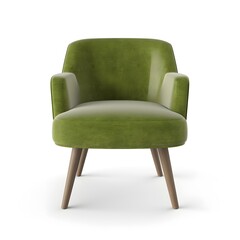 Obraz na płótnie Canvas Green chair isolated on white background, ai generated