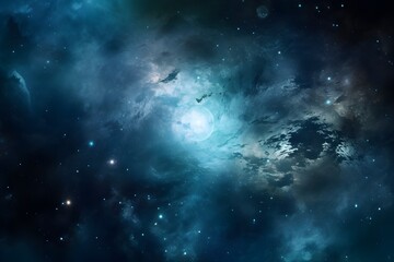 Colorful abstract galaxy, astronomy stars background, ai generated