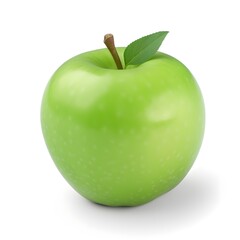Green apple on white, ai generated