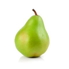 Green pear isolated on white background, ai generated