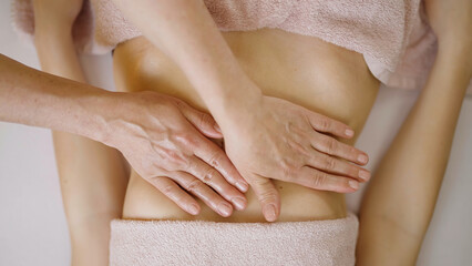 Calming and Rejuvenating Massage for Women Stomach Top View