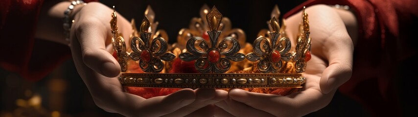 shiny crown made of precious metal
