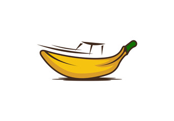 banana boat illustration logo
