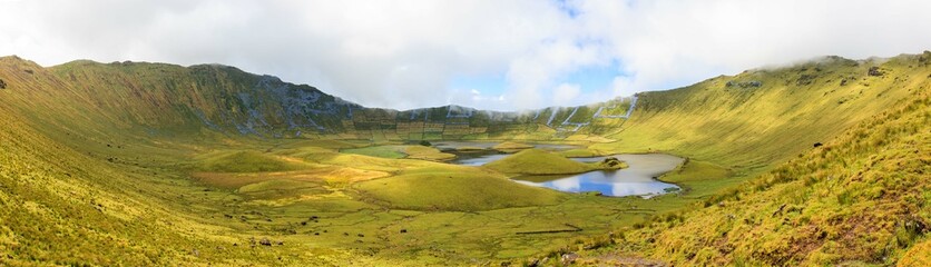 Crater in Corvo island, Azores