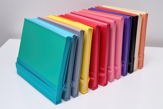 a stack of notebooks, each with a different colored cover, created with generative ai