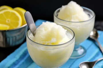 refreshing lemonade slushie, perfect for beating the summer heat, created with generative ai