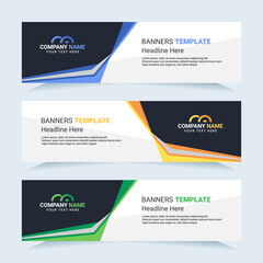 Vector modern set of colorful abstract banners. For card and banner needs. Vector Illustration	