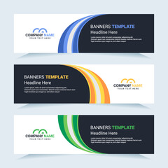 Vector modern set of colorful abstract banners. For card and banner needs. Vector Illustration	