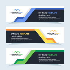 Vector modern set of colorful abstract banners. For card and banner needs. Vector Illustration	