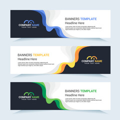 Vector modern set of colorful abstract banners. For card and banner needs. Vector Illustration	
