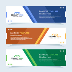Vector modern set of colorful abstract banners. For card and banner needs. Vector Illustration	