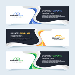 Vector modern set of colorful abstract banners. For card and banner needs. Vector Illustration	