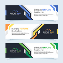 Vector modern set of colorful abstract banners. For card and banner needs. Vector Illustration	