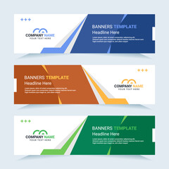 Vector modern set of colorful abstract banners. For card and banner needs. Vector Illustration	