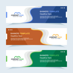 Vector modern set of colorful abstract banners. For card and banner needs. Vector Illustration	