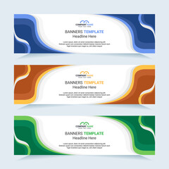 Vector modern set of colorful abstract banners. For card and banner needs. Vector Illustration	