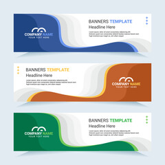 Vector modern set of colorful abstract banners. For card and banner needs. Vector Illustration	