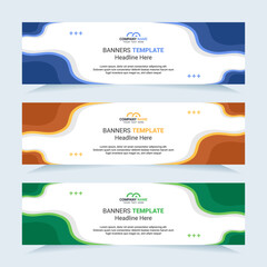 Vector modern set of colorful abstract banners. For card and banner needs. Vector Illustration	