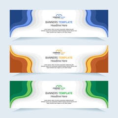 Vector modern set of colorful abstract banners. For card and banner needs. Vector Illustration	