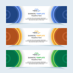 Vector modern set of colorful abstract banners. For card and banner needs. Vector Illustration	