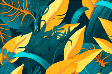 Exotic Foliage Wallpaper (AI-Assisted)
Vector available