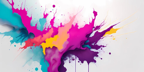 Abstract bright background, rich colors and juicy color for the banner, watercolor in 3d style, splashes of multicolored colors. AI Generation