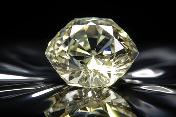 close-up of diamond, with its sparkle and shine in full display, created with generative ai