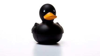 black and white ceramic duck with clipping path
