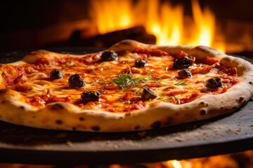 Freshly Baked Italian Pizza From The Oven Created With The Help Of Artificial Intelligence