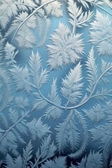 intricate frost patterns on a glass window, created with generative ai
