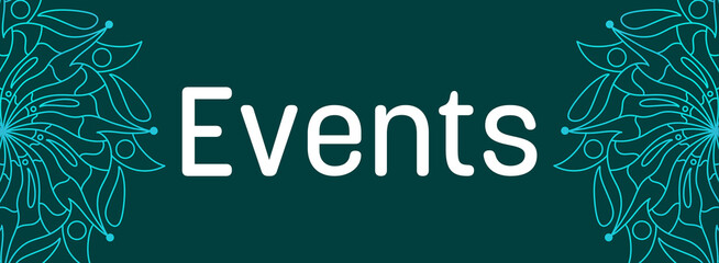 Events Turquoise Mandala Design Element Horizontal Left Right Text
