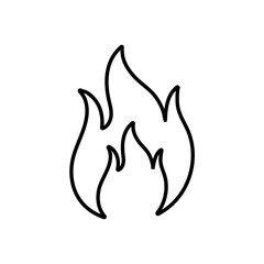 Flame line icon, fire logo vector