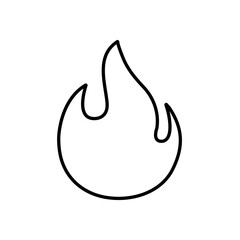 Flame line icon, fire logo vector
