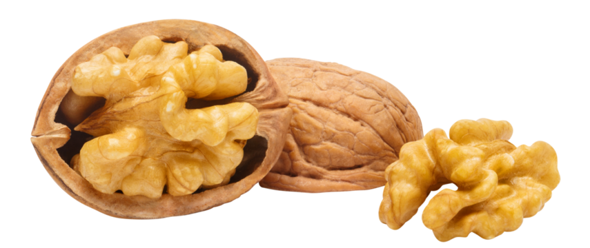 Delicious walnuts cut out
