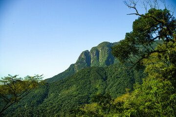 Fototapeta premium Paisagem verde entre as cidades de Morretes e Curitiba no Paraná