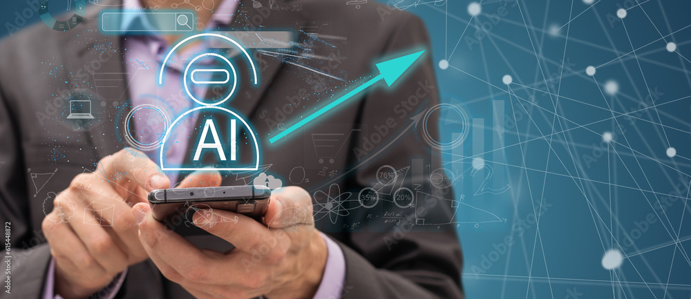 Poster chatbot conversation ai artificial intelligence technology online customer service.digital chatbot, 