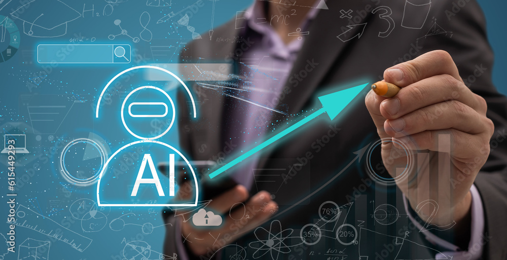 Poster chatbot conversation ai artificial intelligence technology online customer service.digital chatbot, 