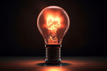 Illuminate your imagination with the brilliance of an incandescent light bulb, symbolizing a creative idea and an innovative concept. Ai generated