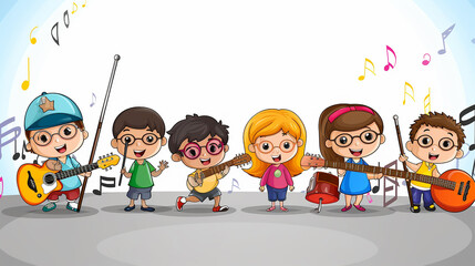 desenho infantil musical , escola musical 