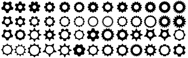 A vector illustration collection of mechanical gear gear icons is effective for maintenance scenes in business - obrazy, fototapety, plakaty